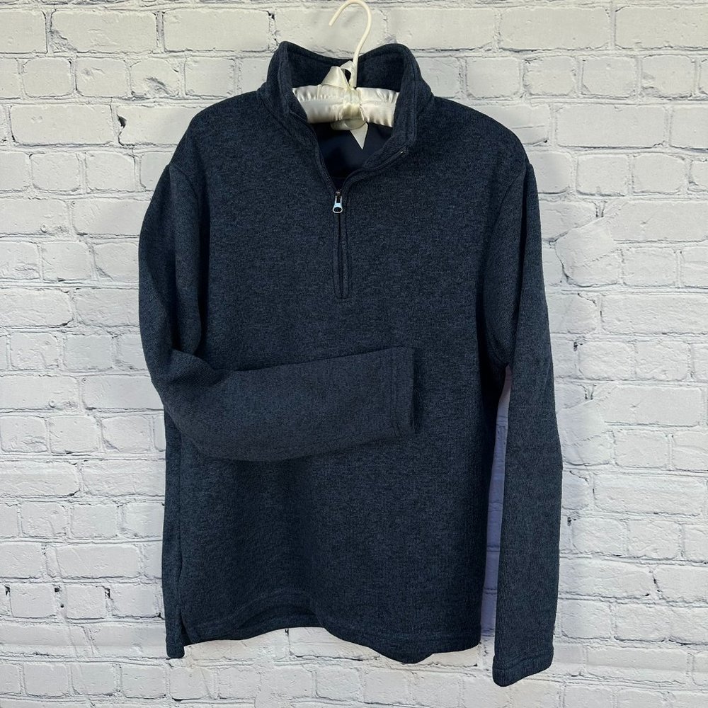 Beverly Hills Polo Club 1/4 Zip Long Sleeve Pullover Sweater, Size Medium, Blue